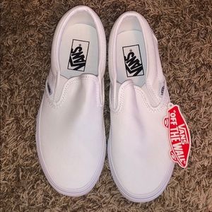 White slip-on Vans
